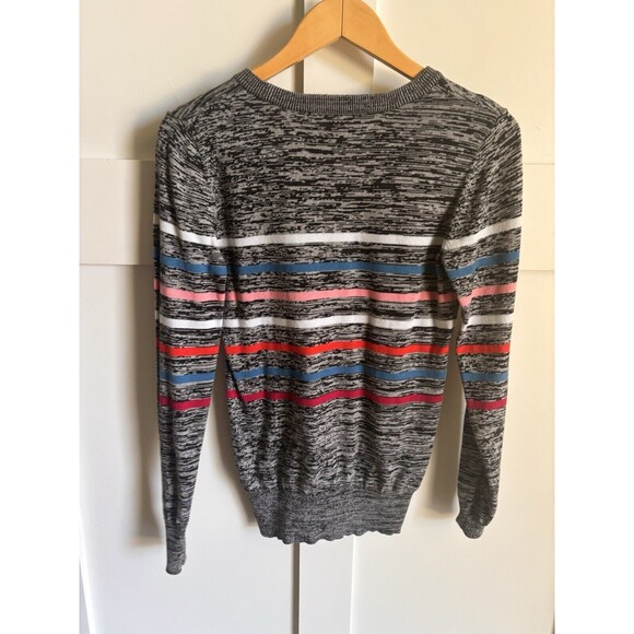 Womens French Connection Black Striped Thin Sweater Tapered Bottom Size XS - Picture 5 of 8